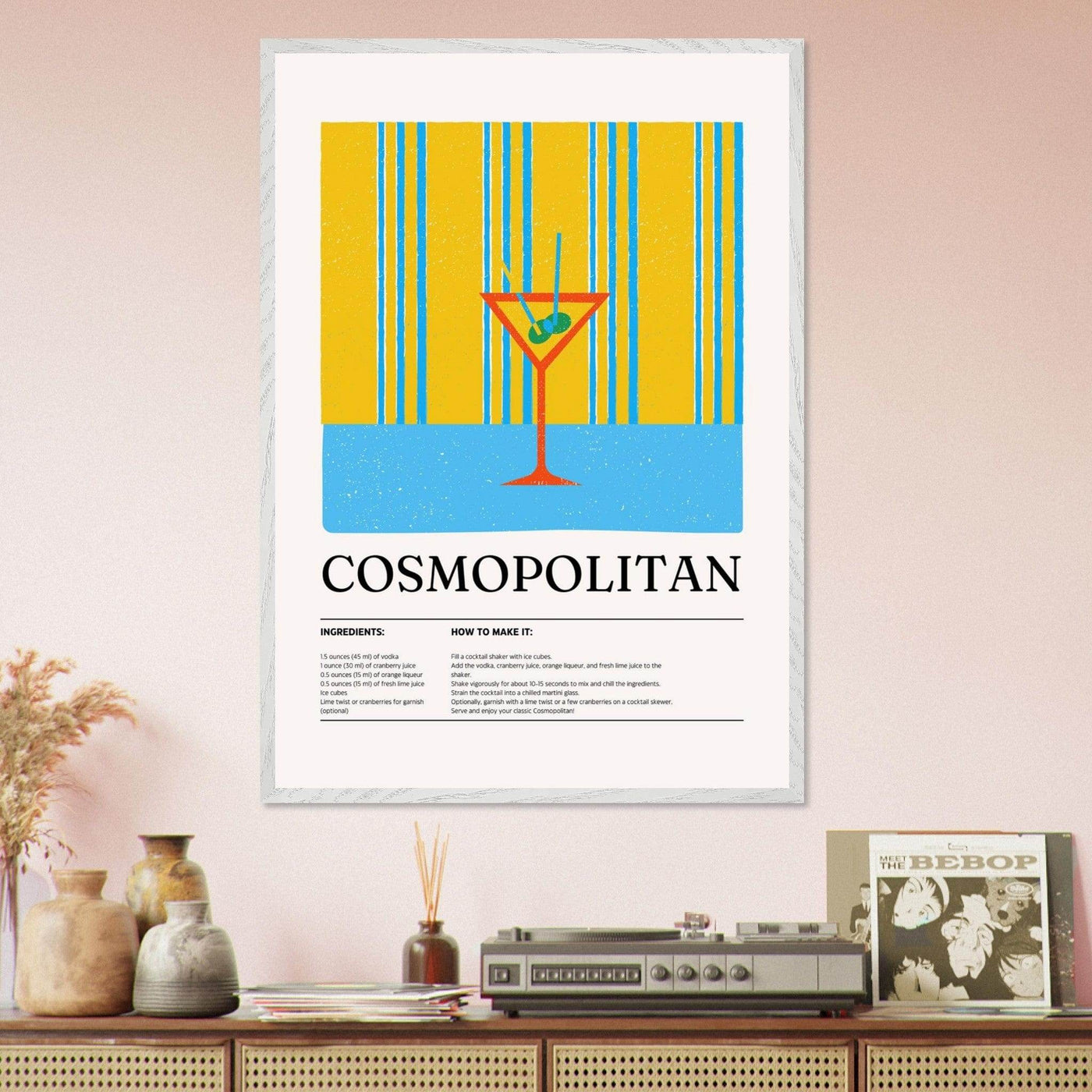 Cosmopolitan Cocktail Recipe City Chic Bar Print - Vibrantwalls