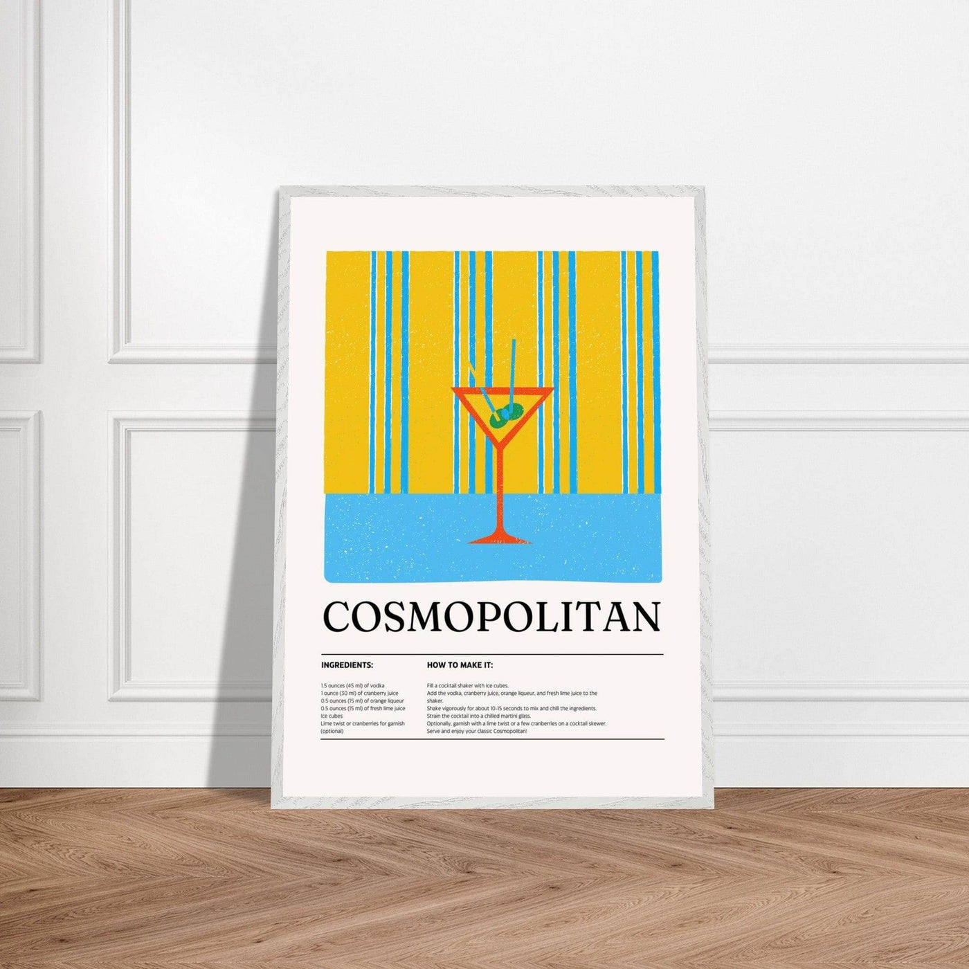 Cosmopolitan Cocktail Recipe City Chic Bar Print - Vibrantwalls