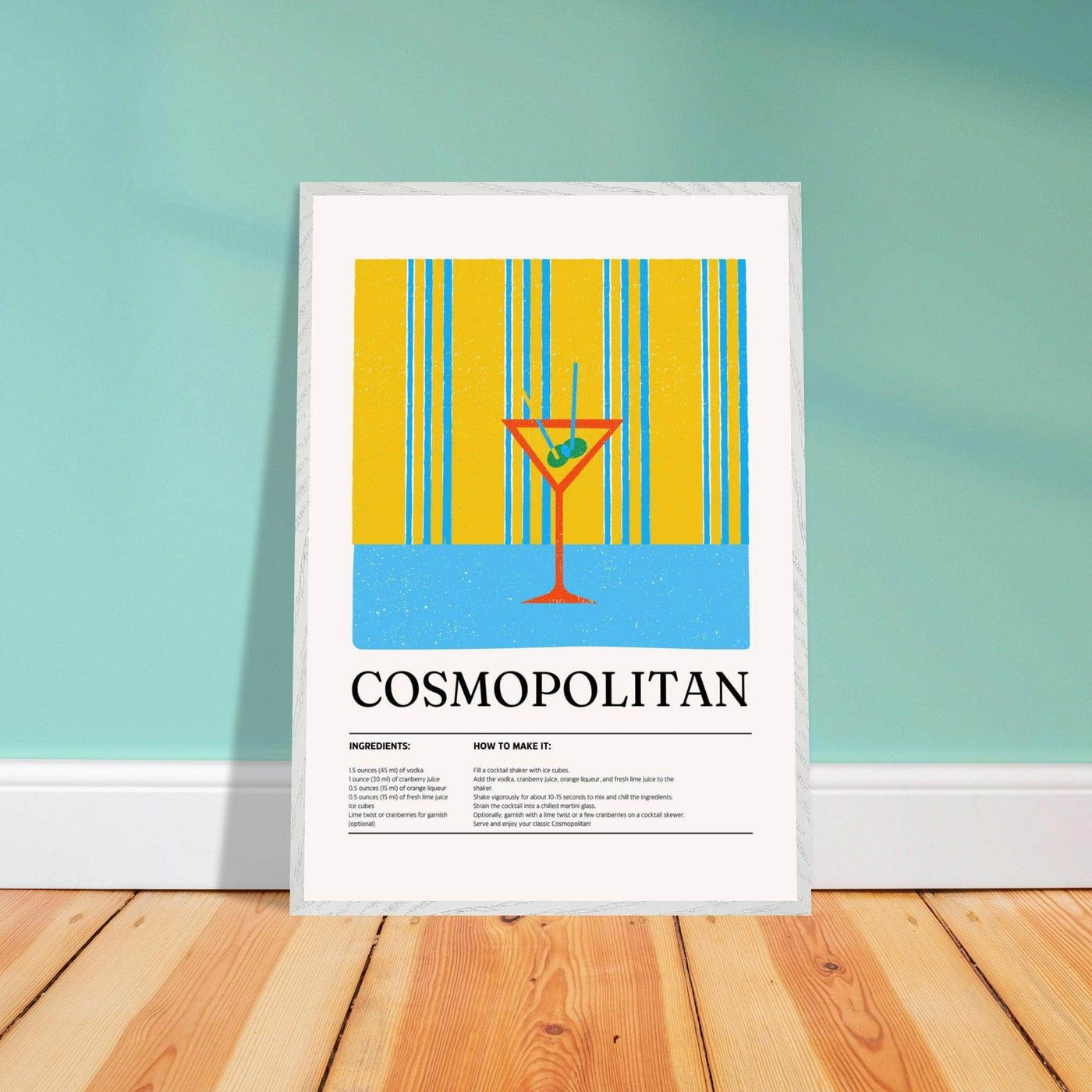 Cosmopolitan Cocktail Recipe City Chic Bar Print - Vibrantwalls
