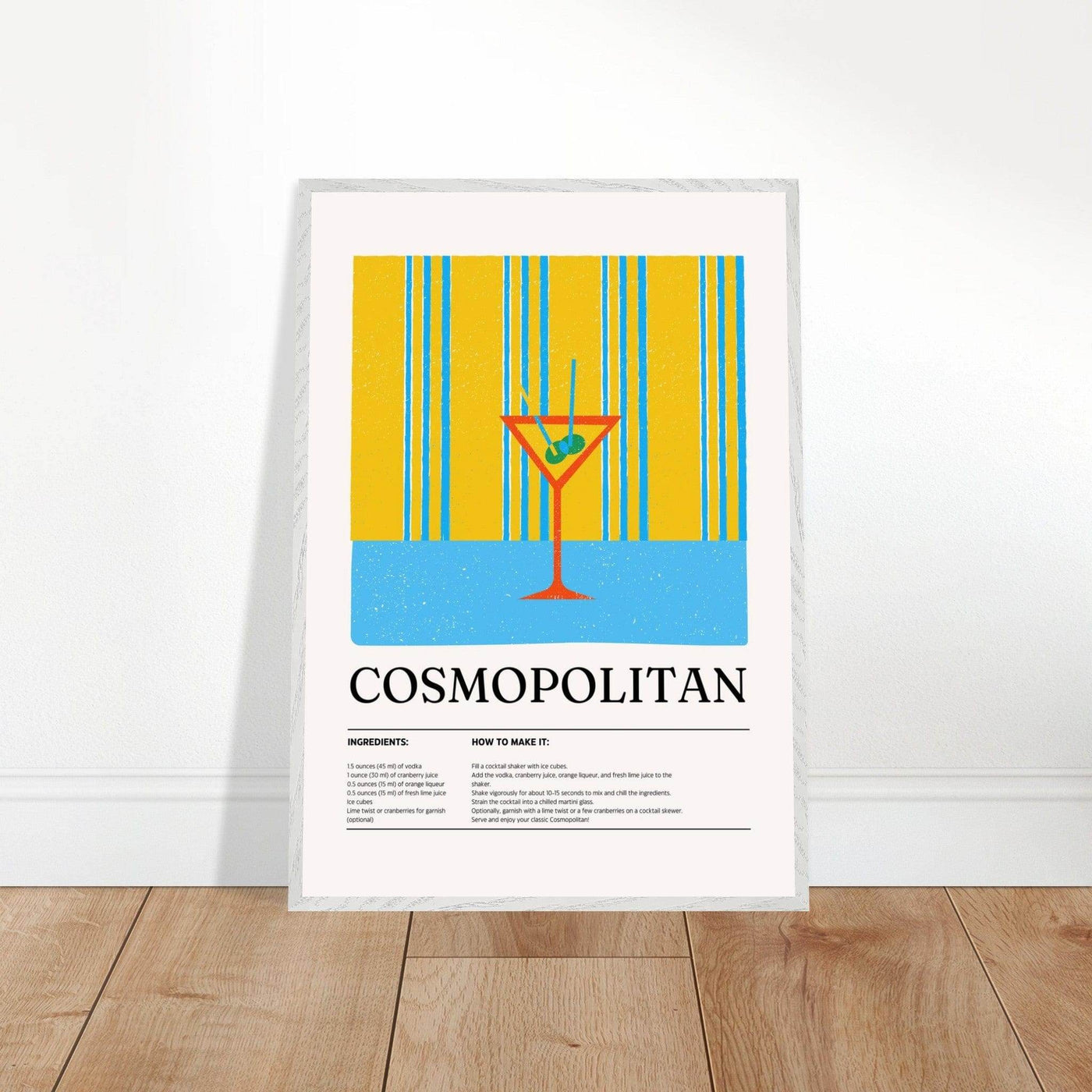 Cosmopolitan Cocktail Recipe City Chic Bar Print - Vibrantwalls