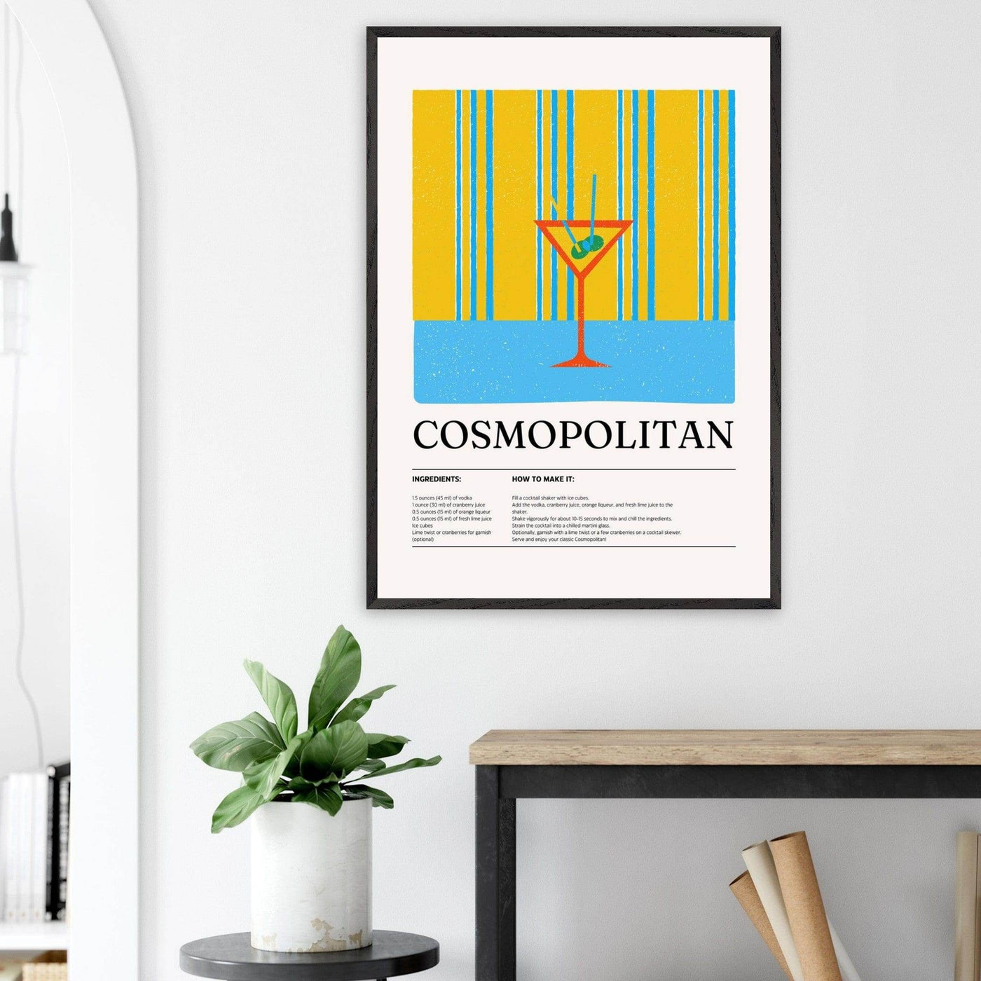 Cosmopolitan Cocktail Recipe City Chic Bar Print - Vibrantwalls