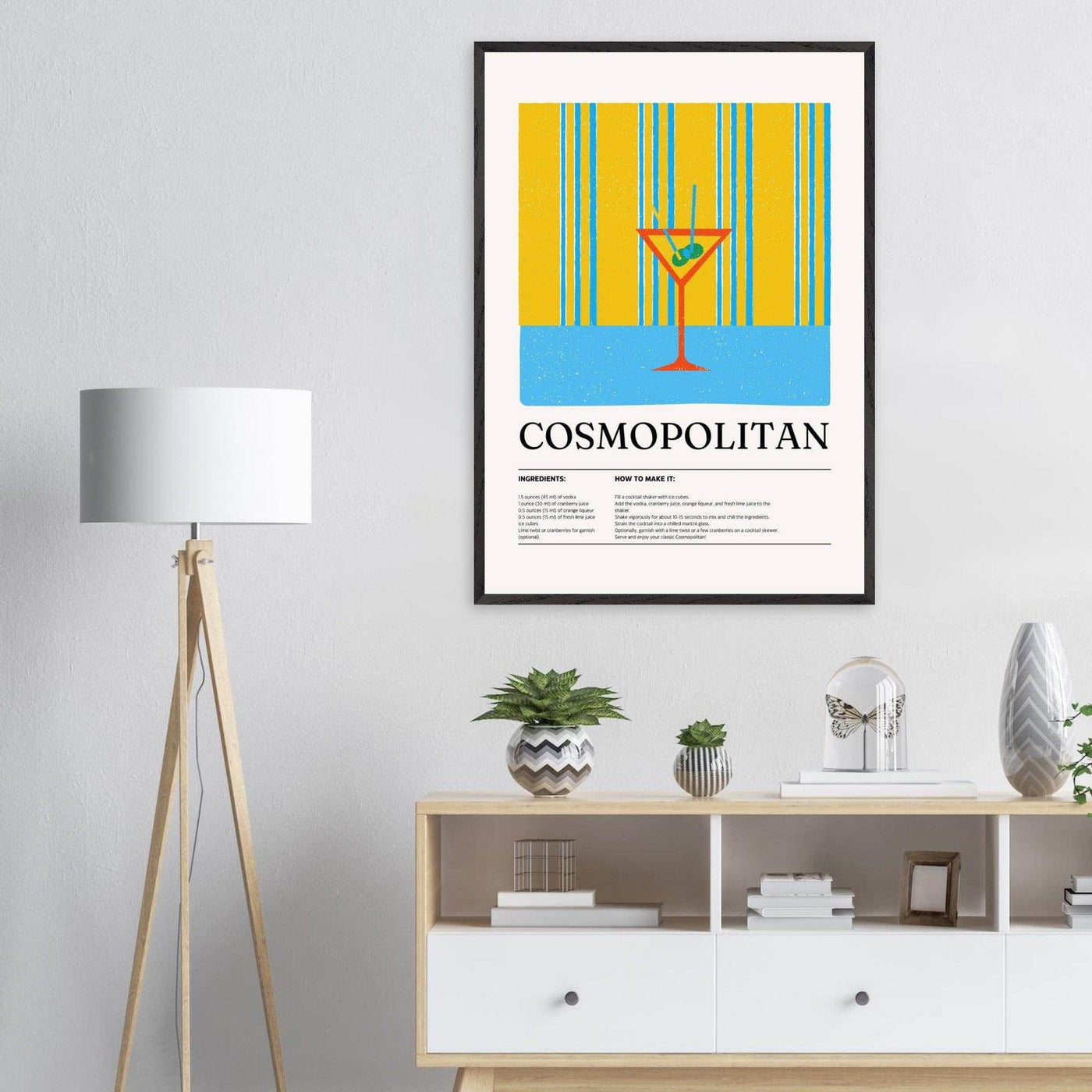 Cosmopolitan Cocktail Recipe City Chic Bar Print - Vibrantwalls