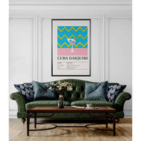 Cuba Daiquiri Cocktail Recipe Wall Art - Vibrantwalls