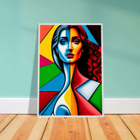 Cubist Woman Portrait Vibrant Split-Face Abstract Picasso Wall Art - Vibrantwalls