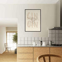 Gin Quote Artwork Framed Wall Art - Vibrantwalls