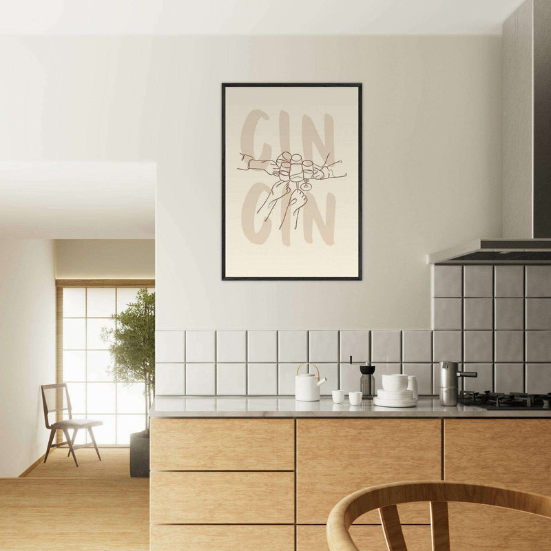 Gin Quote Artwork Framed Wall Art - Vibrantwalls
