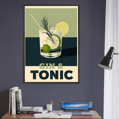 Gin Tonic Cocktail Recipe Contemporary Bar Poster - Vibrantwalls
