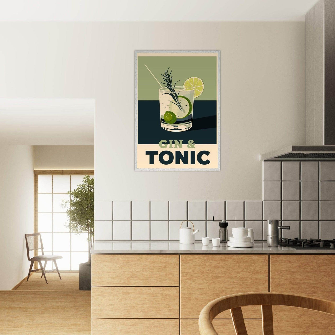 Gin Tonic Cocktail Recipe Contemporary Bar Poster - Vibrantwalls
