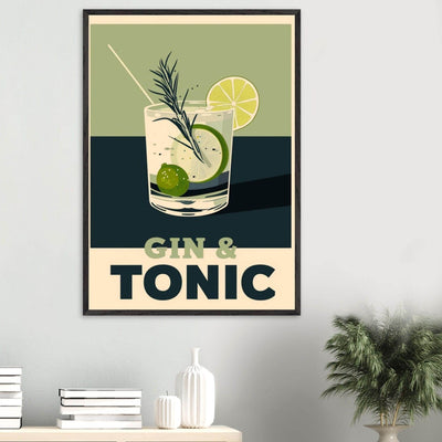 Gin Tonic Cocktail Recipe Contemporary Bar Poster - Vibrantwalls