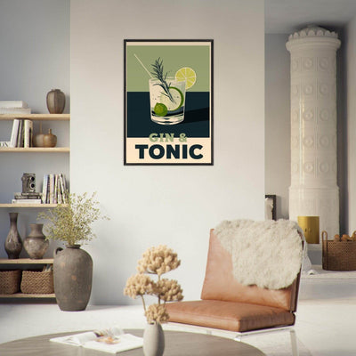 Gin Tonic Cocktail Recipe Contemporary Bar Poster - Vibrantwalls