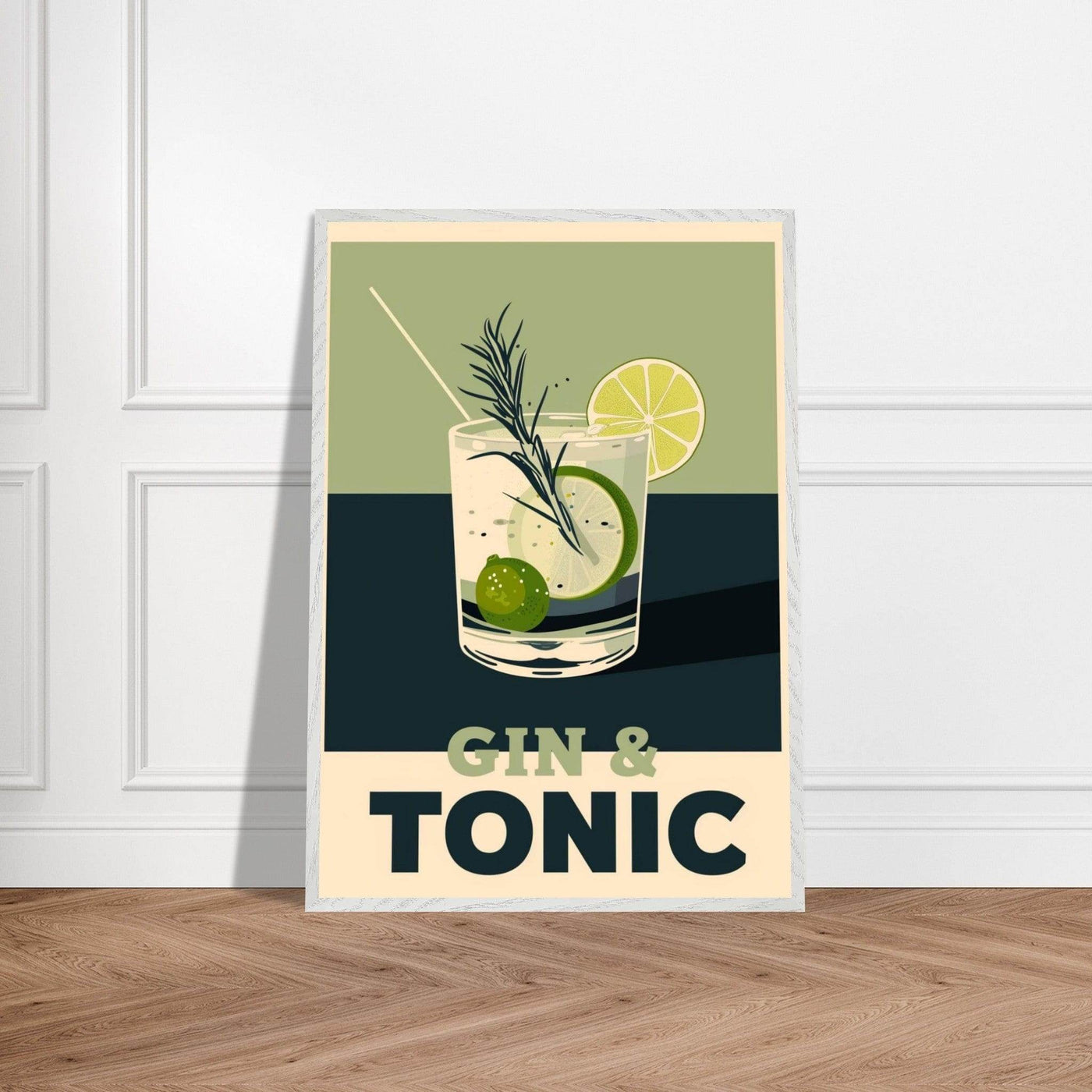 Gin Tonic Cocktail Recipe Contemporary Bar Poster - Vibrantwalls