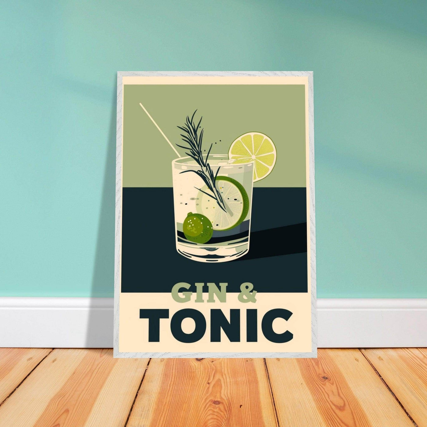 Gin Tonic Cocktail Recipe Contemporary Bar Poster - Vibrantwalls