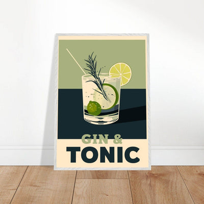 Gin Tonic Cocktail Recipe Contemporary Bar Poster - Vibrantwalls