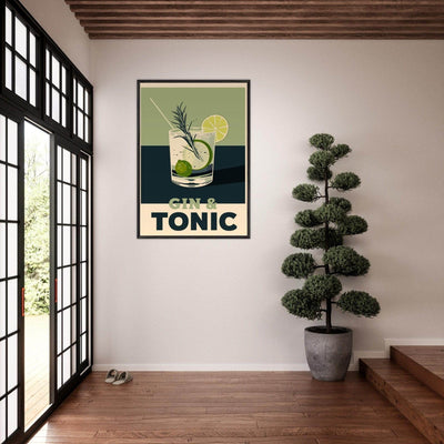 Gin Tonic Cocktail Recipe Contemporary Bar Poster - Vibrantwalls