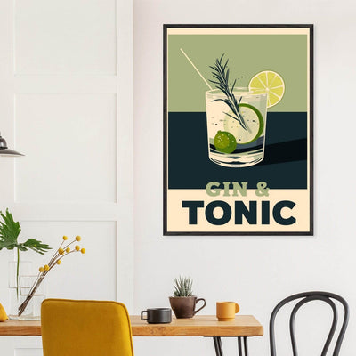 Gin Tonic Cocktail Recipe Contemporary Bar Poster - Vibrantwalls