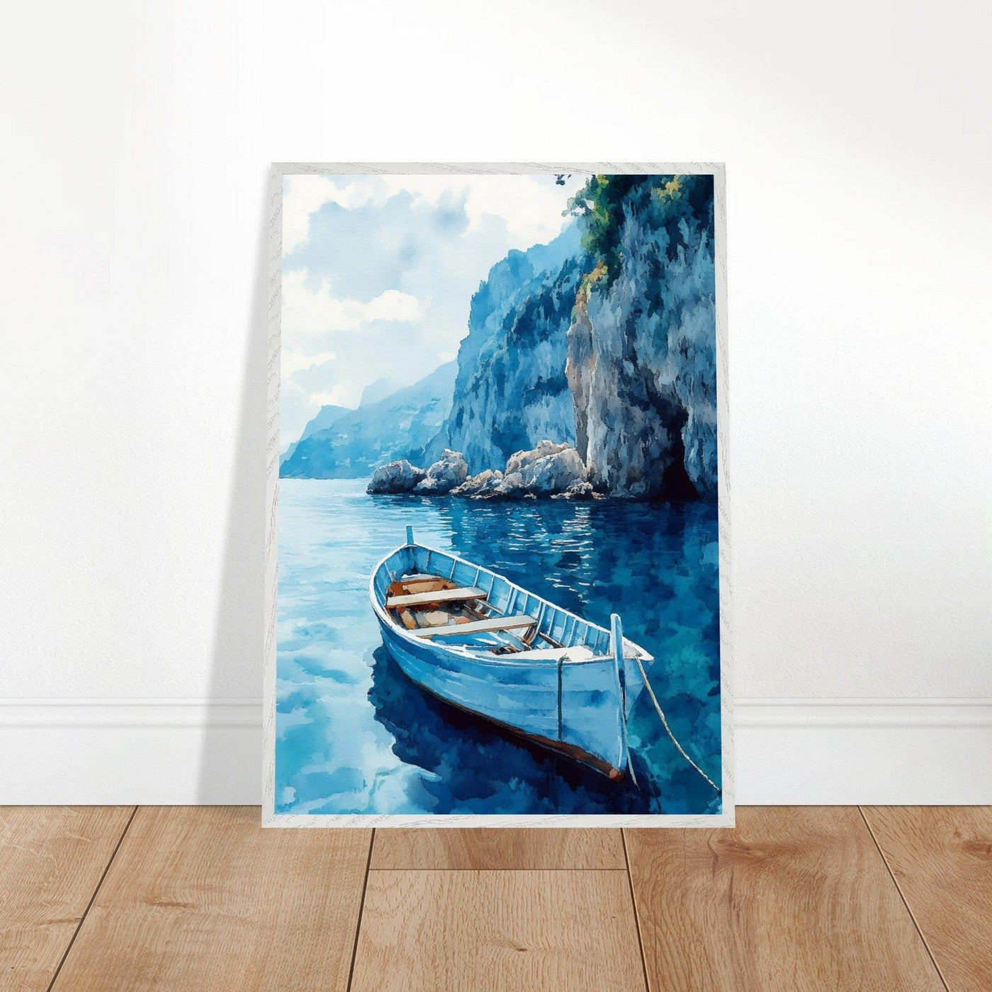 Mediterranean Blue Boat Amalfi Coast - Vibrantwalls