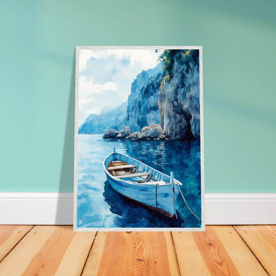 Mediterranean Blue Boat Amalfi Coast - Vibrantwalls
