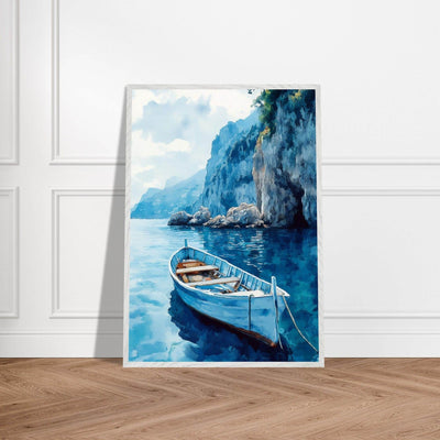 Mediterranean Blue Boat Amalfi Coast - Vibrantwalls