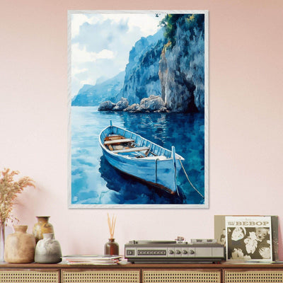 Mediterranean Blue Boat Amalfi Coast - Vibrantwalls