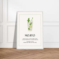 Mojito Cocktail Recipe Refreshing Wall Art - Vibrantwalls