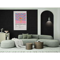 Singapore Sling Cocktail Recipe Wall Art - Vibrantwalls