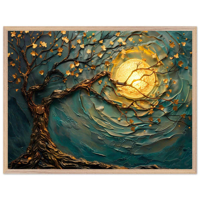 Teal Gold Tree of Life Pendant - Elegance in Nature's Design - Vibrantwalls