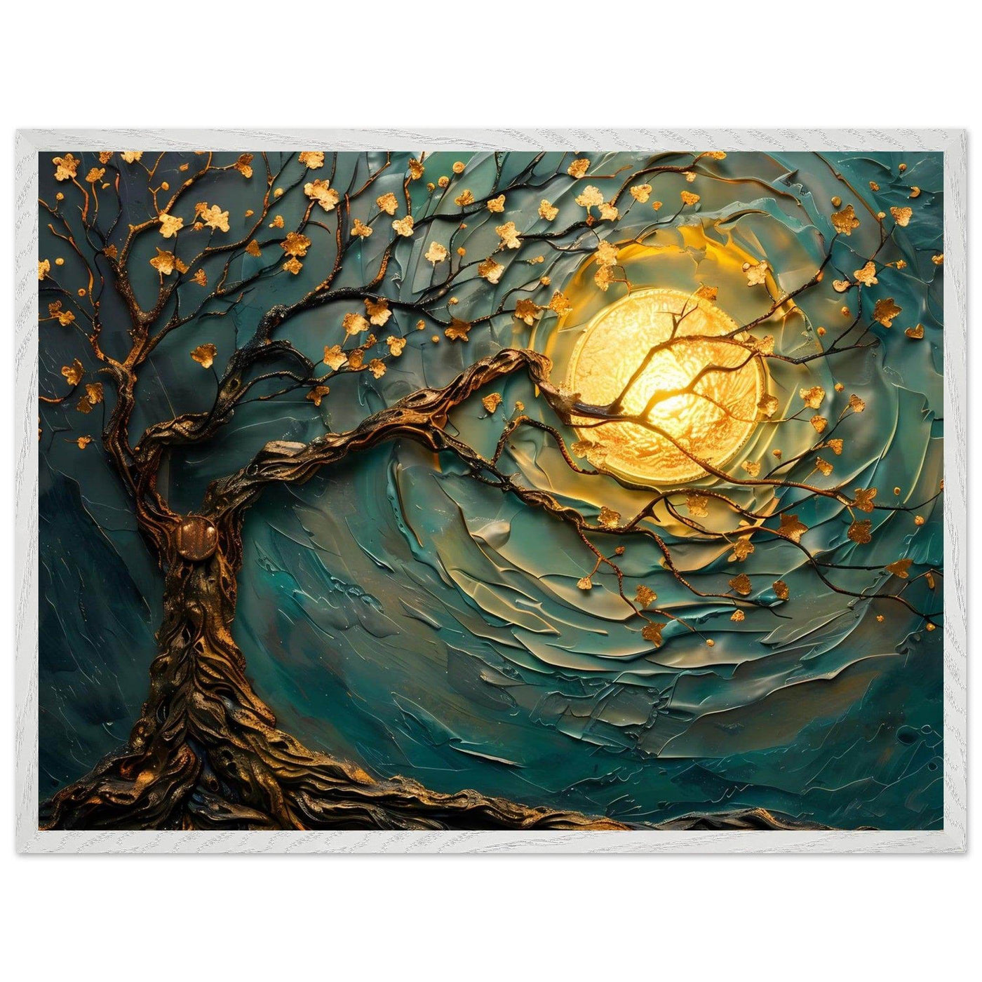 Teal Gold Tree of Life Pendant - Elegance in Nature's Design - Vibrantwalls