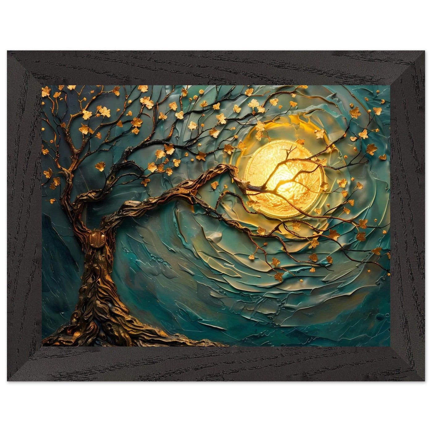 Teal Gold Tree of Life Pendant - Elegance in Nature's Design - Vibrantwalls