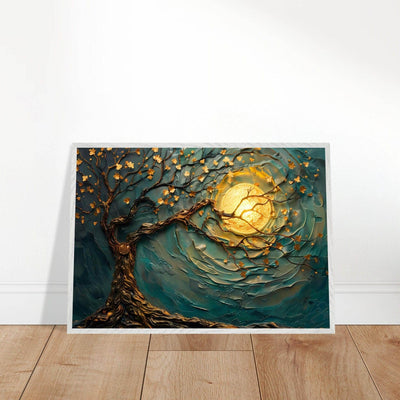 Teal Gold Tree of Life Pendant - Elegance in Nature's Design - Vibrantwalls