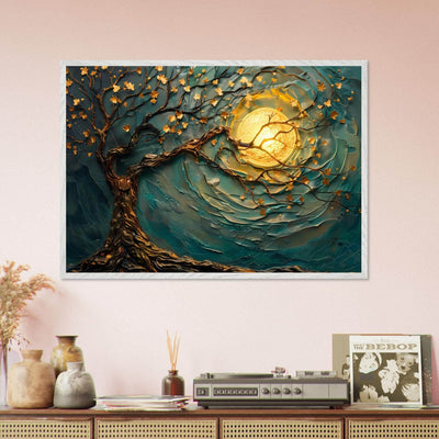 Teal Gold Tree of Life Pendant - Elegance in Nature's Design - Vibrantwalls