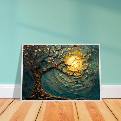 Teal Gold Tree of Life Pendant - Elegance in Nature's Design - Vibrantwalls