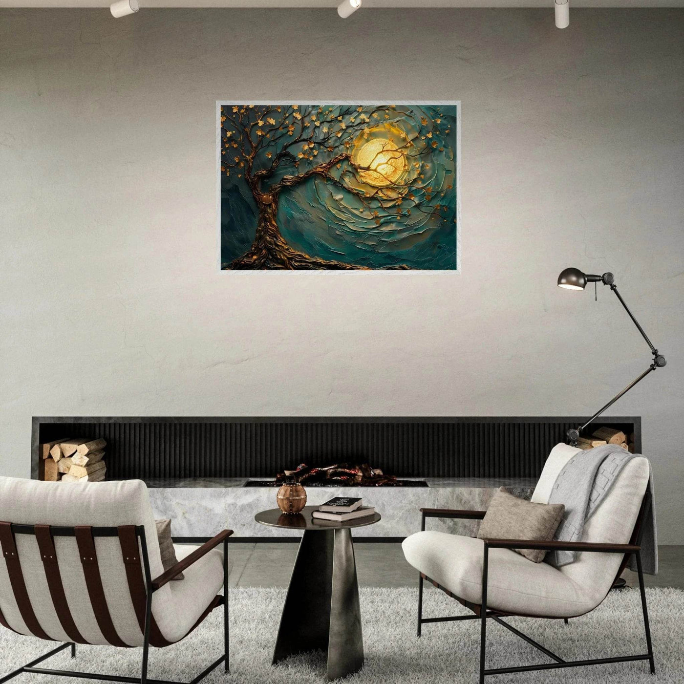 Teal Gold Tree of Life Pendant - Elegance in Nature's Design - Vibrantwalls