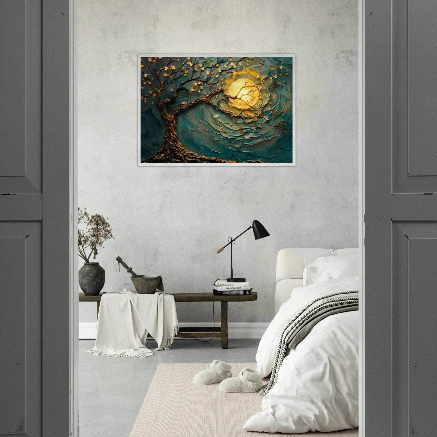 Teal Gold Tree of Life Pendant - Elegance in Nature's Design - Vibrantwalls