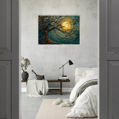 Teal Gold Tree of Life Pendant - Elegance in Nature's Design - Vibrantwalls