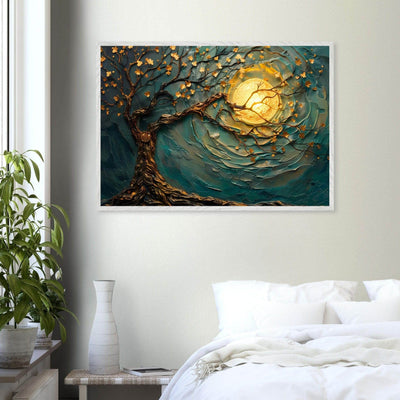 Teal Gold Tree of Life Pendant - Elegance in Nature's Design - Vibrantwalls