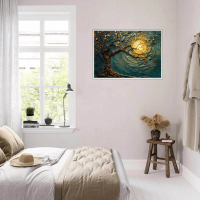 Teal Gold Tree of Life Pendant - Elegance in Nature's Design - Vibrantwalls
