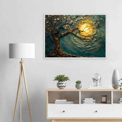 Teal Gold Tree of Life Pendant - Elegance in Nature's Design - Vibrantwalls