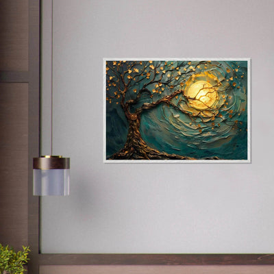 Teal Gold Tree of Life Pendant - Elegance in Nature's Design - Vibrantwalls