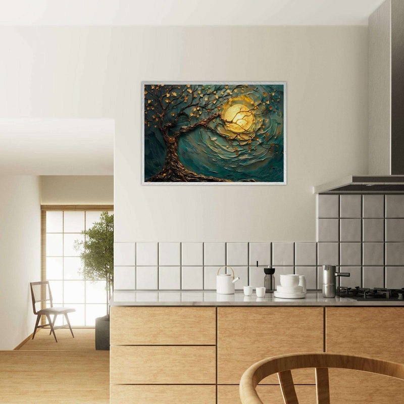 Teal Gold Tree of Life Pendant - Elegance in Nature's Design - Vibrantwalls