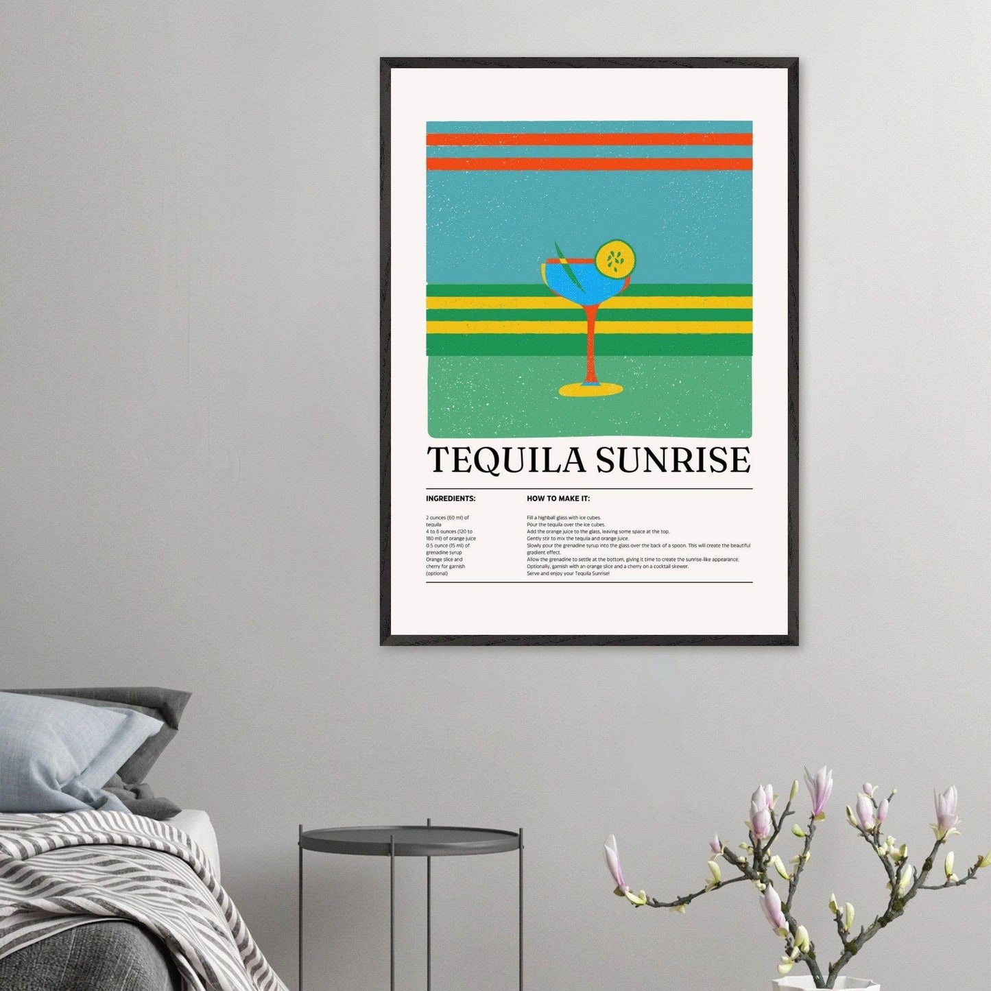 Tequila Sunrise Cocktail Recipe - Vibrantwalls