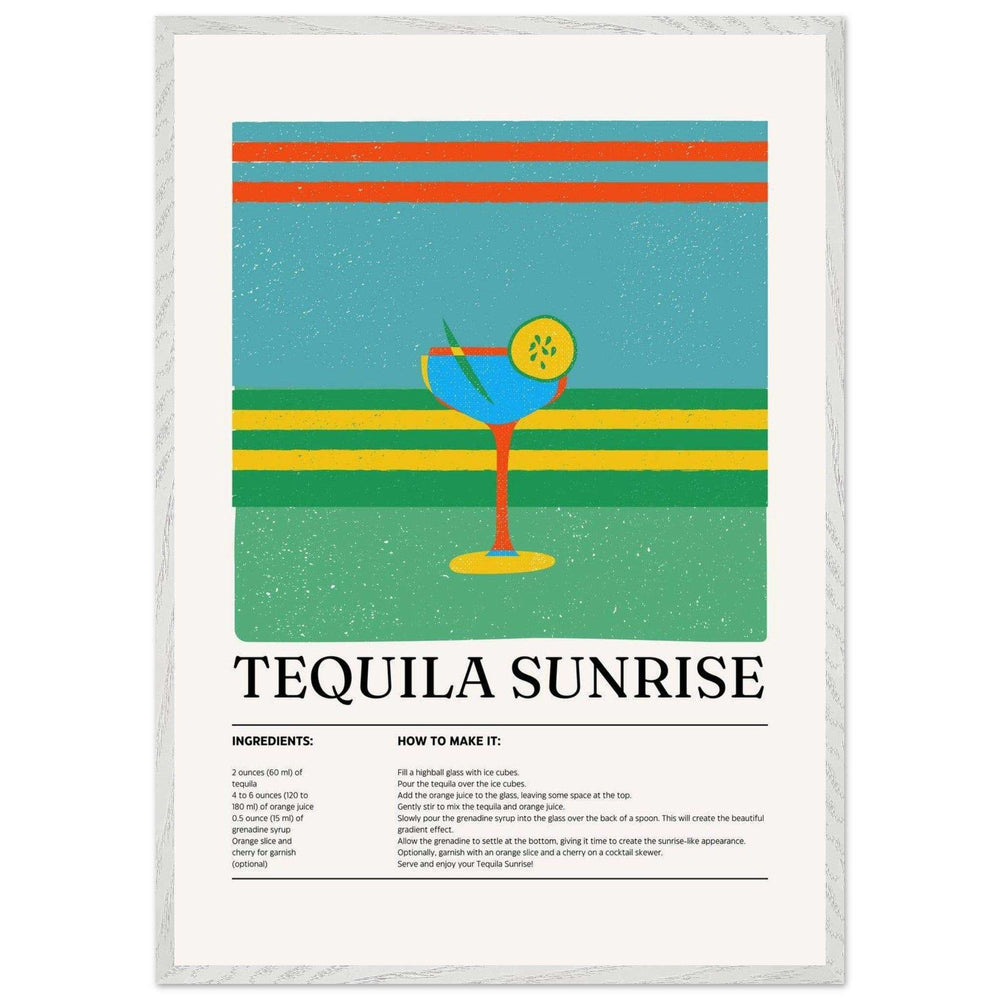 Tequila Sunrise Cocktail Recipe Wall Art - Vibrantwalls