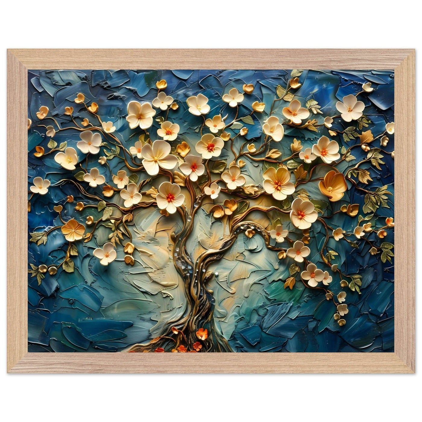 Textured Tree of Life Impasto Blooms - Vibrantwalls
