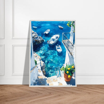 Vintage Italian Coastal Drive Mediterranean Blue Waters - Vibrantwalls