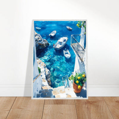 Vintage Italian Coastal Drive Mediterranean Blue Waters - Vibrantwalls