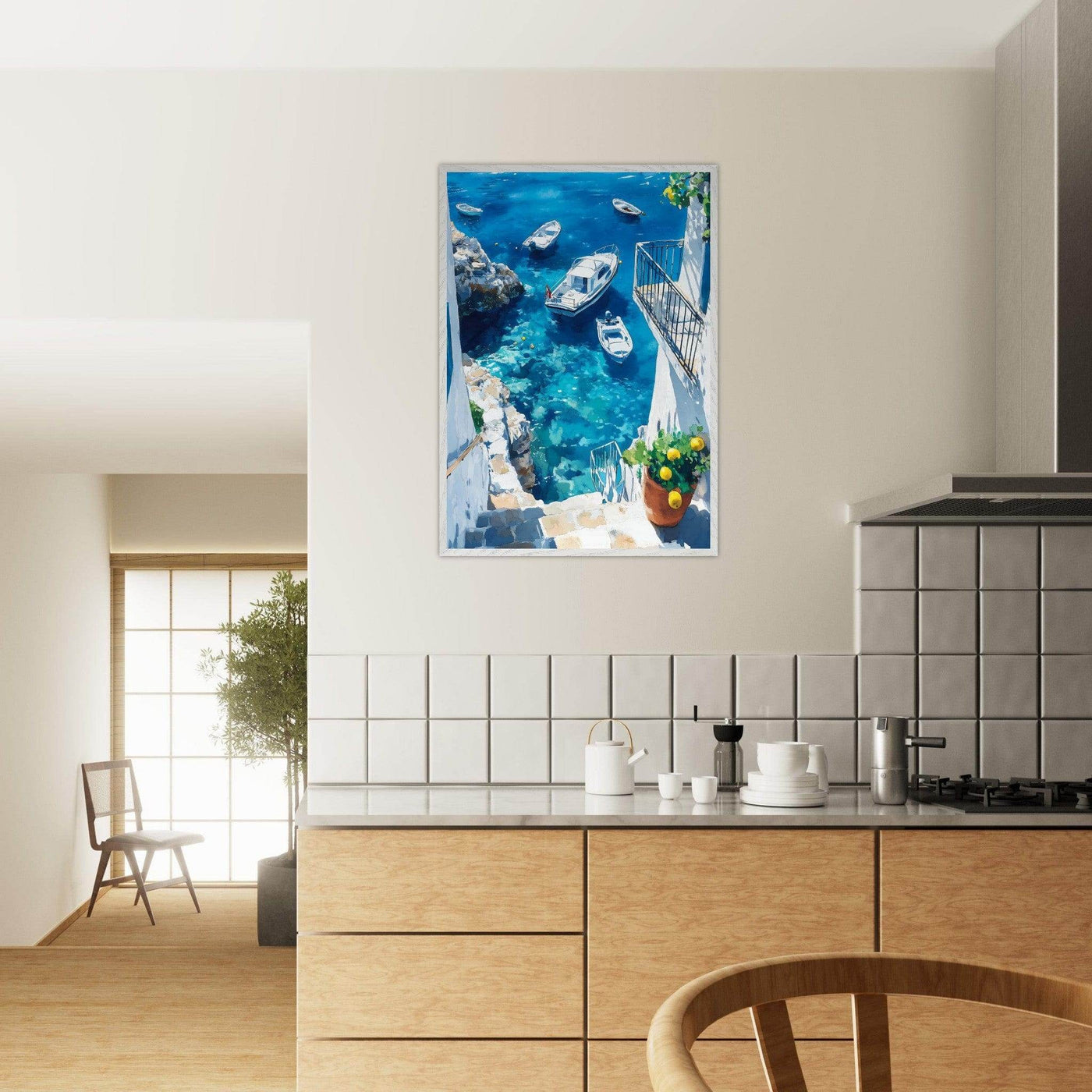 Vintage Italian Coastal Drive Mediterranean Blue Waters - Vibrantwalls